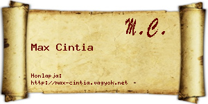 Max Cintia névjegykártya